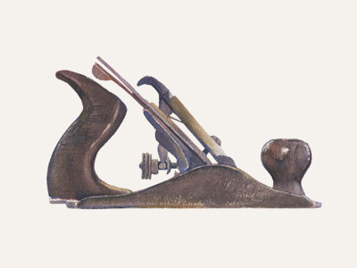 Woodworking plane watercolor