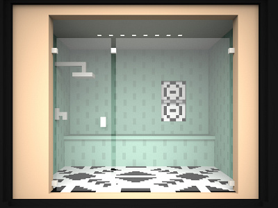 Shower Room bathroom interiordesign shower voxel voxelart