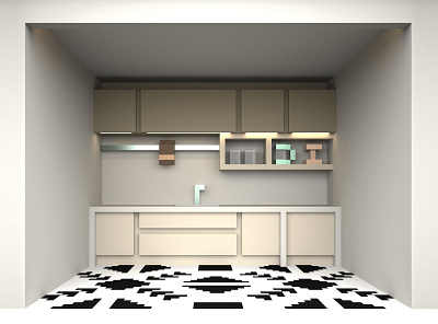 Kitchen Room 3d interiordesign kitchen magicavoxel voxel voxelart