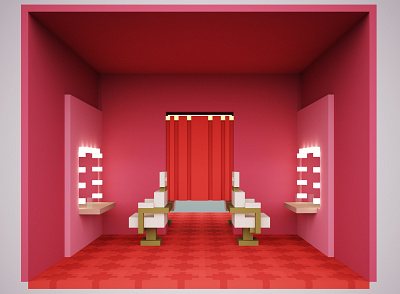 Hair Salon Study hair salon interiordesign magicavoxel voxel voxelart