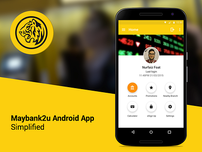 Maybank2u Redesign design lollipop material maybank2u