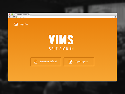 WIP - VIMS. A Guest Book Webapp entrance envoy events register self ticketing vims