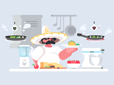 Chef Illustration adobe chef cook cooking design food illustration kitchen mexican mexican style mexico