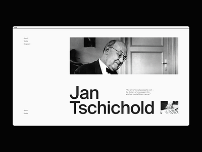 Jan Tschichold — website concept black