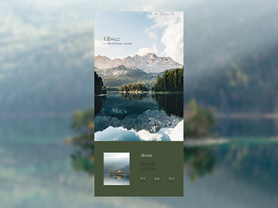 Eibsee lake — website concept antique fonts nature ui uprock