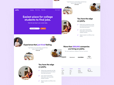 Jobify Landing Page clean design interface landingpage minimal ui ux webdesign website