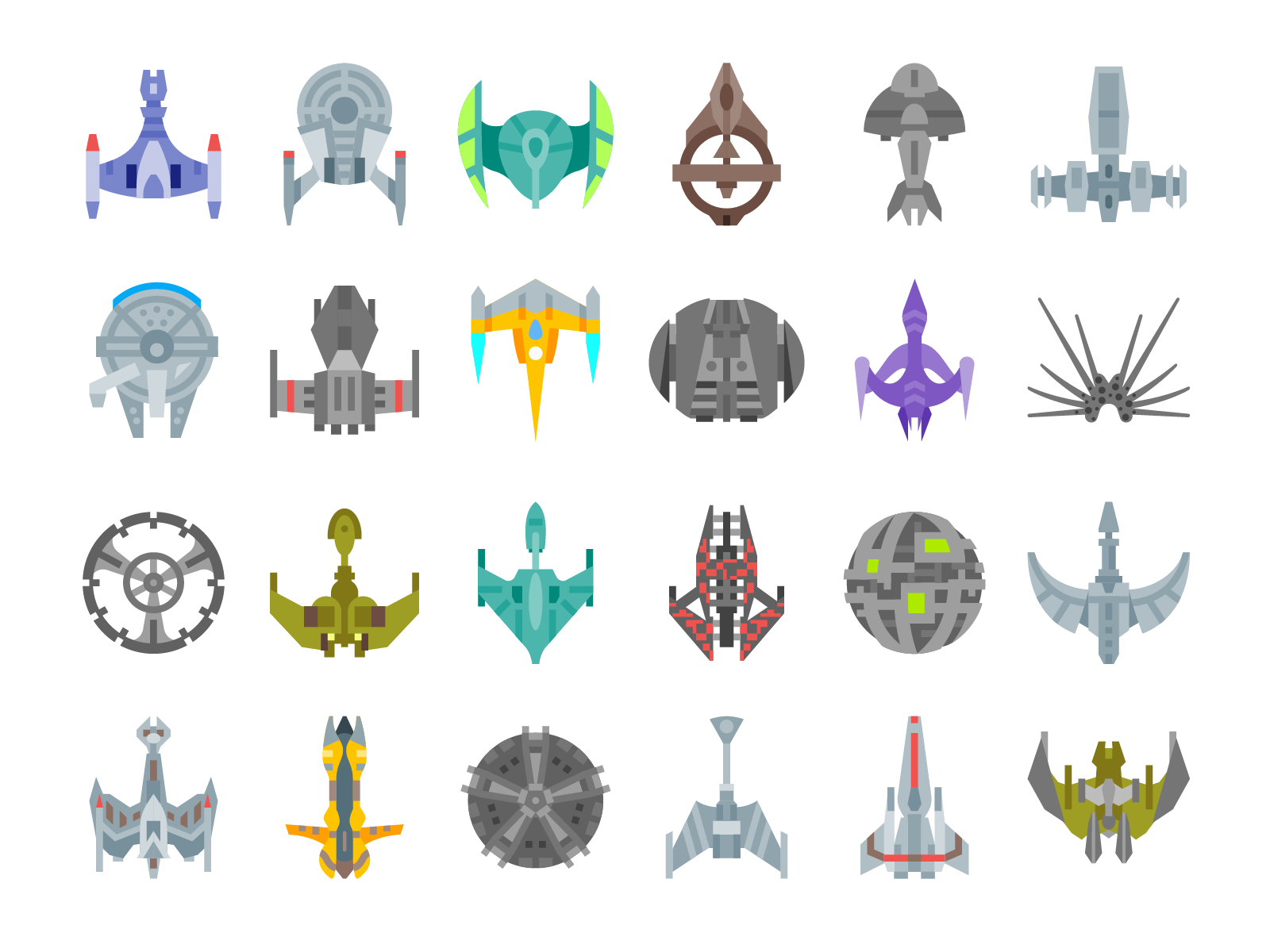 Sci-fi spaceships by Alex Chizh for Icons8 on Dribbble