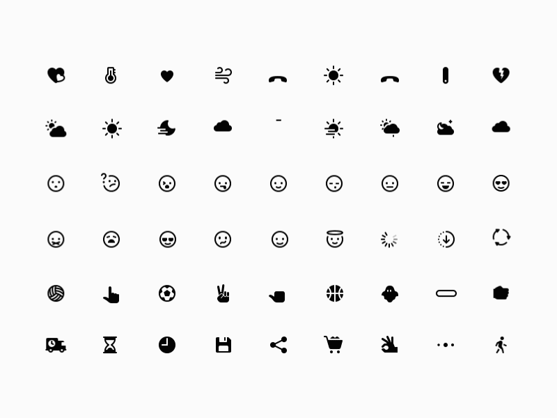 IOS glyph animated icons - 2 animated animated icon design emoji icon shape animation sport ui ux vector weather web