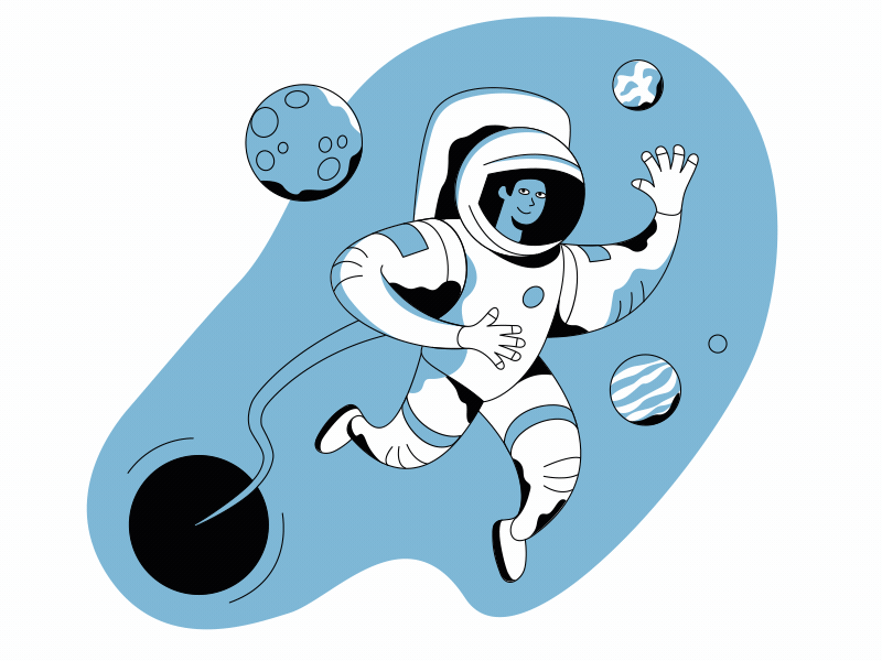 astronaut animated animated animation artwork astronaut design illustration man space ui ux vector web