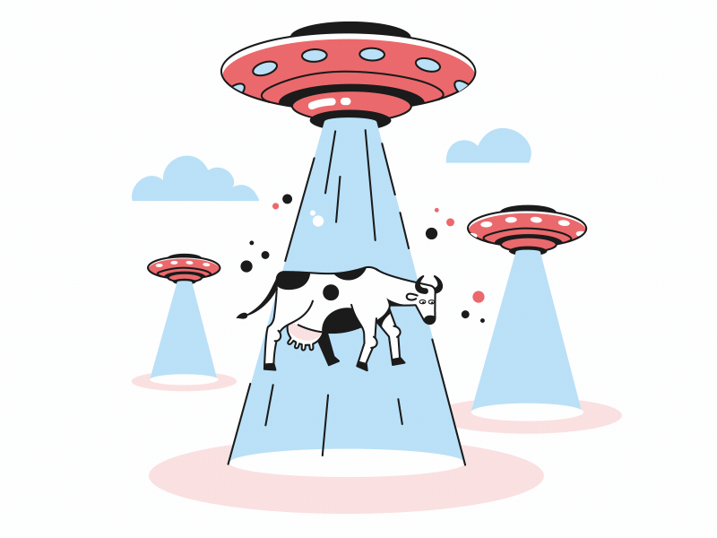 Downloading animated animation cow design download flying saucer gif gradient illustration theft ufo ui uploading ux vector web