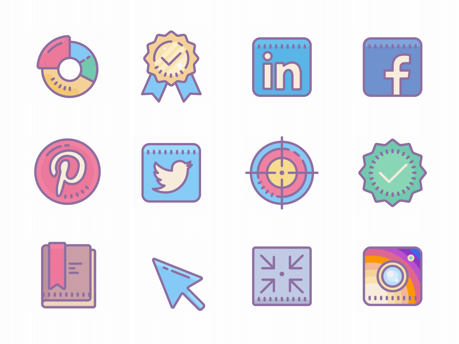 Cute-color icons animation animated gif animation icon logos logotypes ui ux vector web