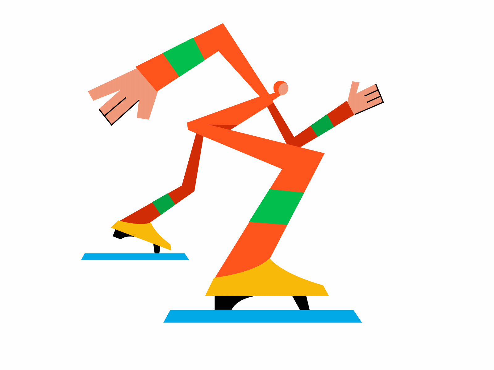 Skater animation character gif animation ice illustration motion shape skater slide sport vector winter