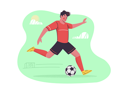 Football player art artwork ball design field football goal illustration player sport stadium vector