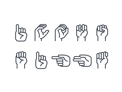 Sign language ios icons art artwork cipher design dumb gesture icon illustration landing mute sign sign language ui vector web