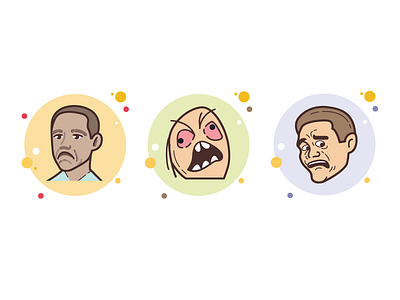 bubbles memes angry face art artwork design icon illustration man meme not bad obama people scared face ui vector web