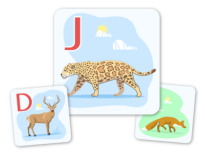 Animal alphabet2 alphabet animals art artwork deer design fox illustration jaguar kids ui vector web