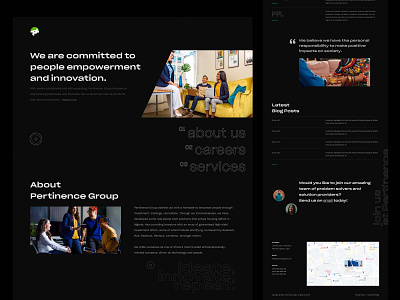 Landing Page for Pertinence Group design landing page web
