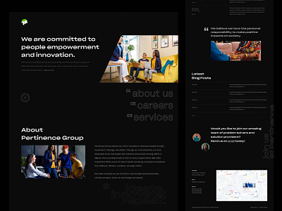 Landing Page for Pertinence Group