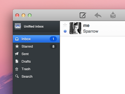 Sparrow 1.3 1.3 mail sidebar sparrow