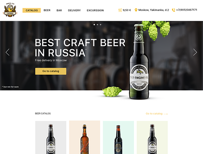 Catalog web deisgn concept banner beer dark design header icons menu ui ux web