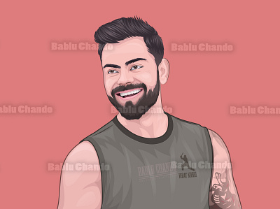 Cartoon portrait of Virat Kohli caricature cartoon cartoon portrait character digital painting digitalart illustration portrait vector vector portrait