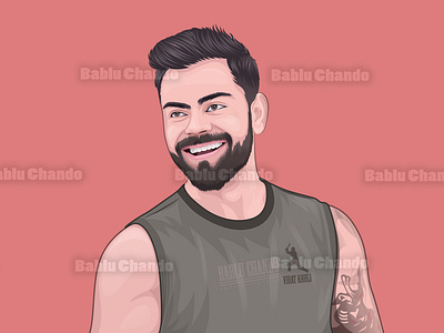 Cartoon portrait of Virat Kohli