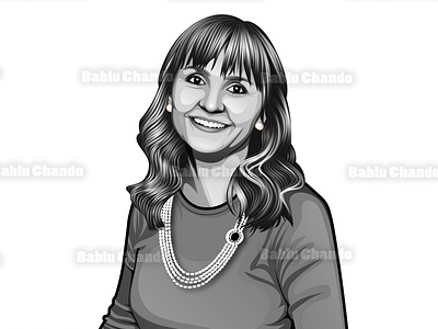 Black and White Cartoon Portrait