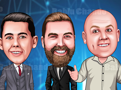 Cartoon Caricature Design for a team