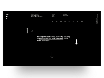 Home Large CRRTT arrow black developer minimal portfolio typo