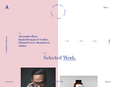 Personal Portfolio 2016 blue graphic design minimal portfolio rose ui design