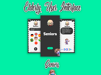 Seniors Interface animation app design seniors ui