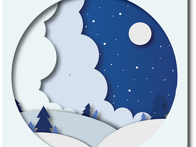 Christmas night graphic design illustration vector