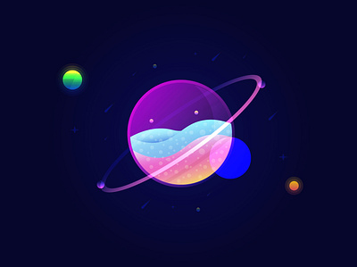 Glass Planet design glass illustration planet universe vector