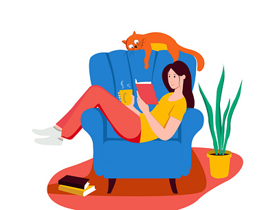 Chilling in the afternoon with her favorite things :) advertising design graphic design illustration illustrator photoshop portrait vector