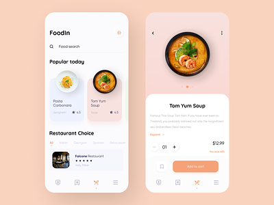 Food Service - Mobile App 2020 trend app appdesign appdesigner application delivery app design flat foodapp ios iosapp iosdesign minimal ui ui design uiapp uidesign ux uxdesign uxdesigner
