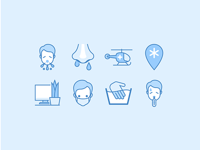 Healthcare icons in BlueUI Style