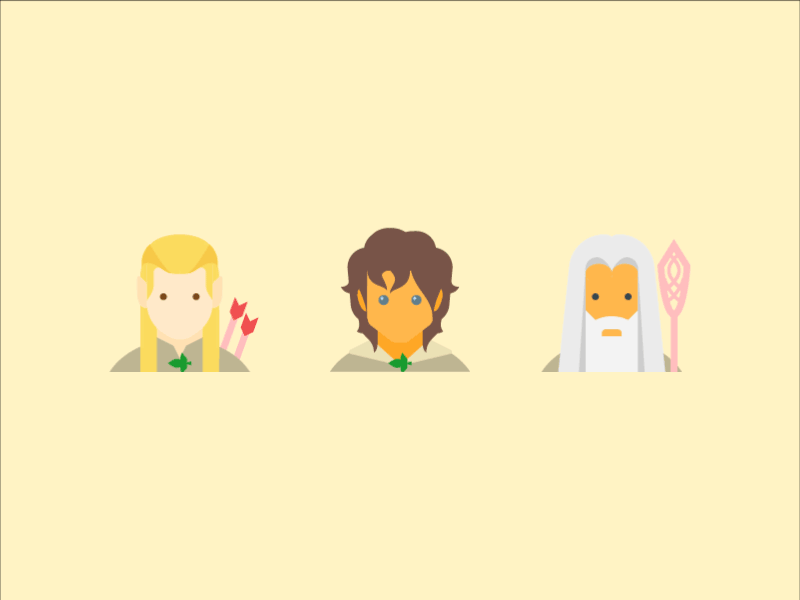 LOTR Icons in Color Style icon design icons lord of the rings vector