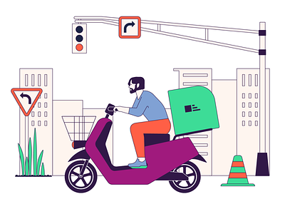 Delivery in Urban Style business delivery flat illustration vector web illustration