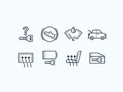 Dotted icons: Car Dashboard