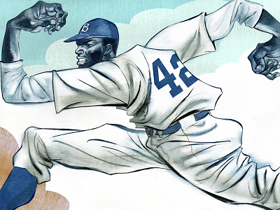 Jackie Robinson art baseball books brooklyn dodgers illustration jackie robinson joe morse sports