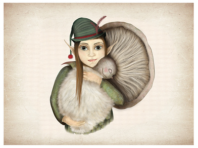 Fairy and mushroom