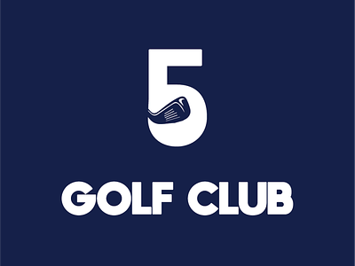 5 GOLF CLUB branding flat illustrator logo minimal vector