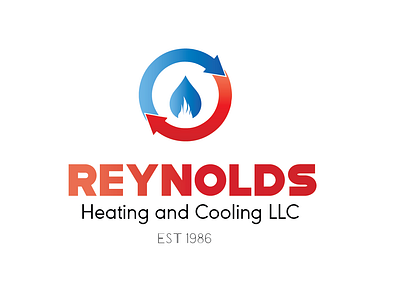Reynolds HVAC app branding flat icon identity illustration illustrator logo minimal typography vector website