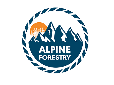 Alpine Forestry app branding clean design flat icon identity illustration illustrator logo minimal typography vector website