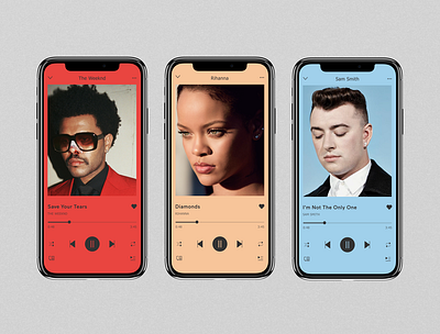 Music Player app clean concept minimal mobile music music player ui
