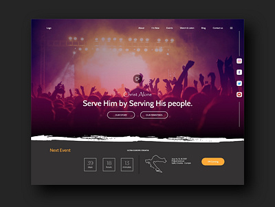 Church Event Countdown Page branding church church branding church design church logo church marketing design designer event countdown events typography ui ux uidesign uiux ux web web design webdesign website website design