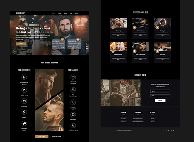 Barber shop website UI barber ui barbers barbershop brand identity branding design designer ui ux uidesign uiux webdesign