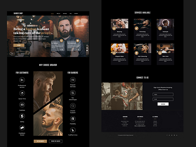 Barber shop website UI