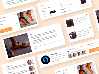 3D Printing Web App Design Components