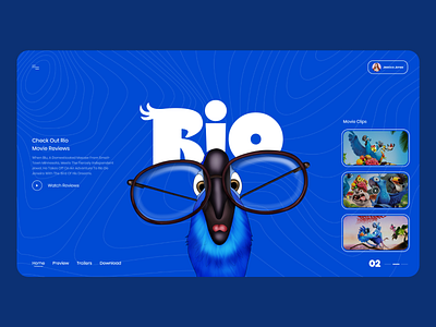 Rio Movie Landing Page branding design designer illustration minimal typography ui ux uidesign uiux web webdesign